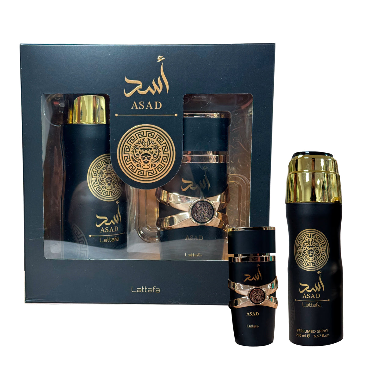 Set Lattafa Asad 100ML + Spray Edp Hombre