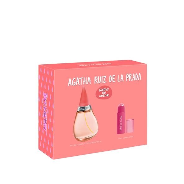 PERFUME GOTAS DE COLOR MUJER EDT 100 ML / LIPS & CHEEK STOCK 5 GR ESTUCHE
