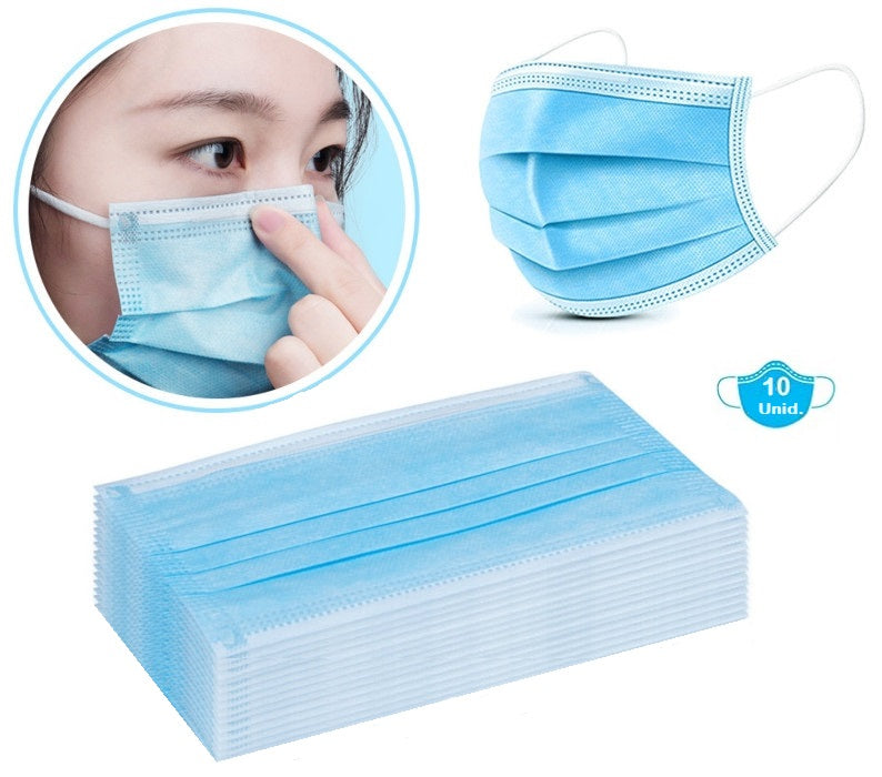 Pack Mascarillas Non Medical 3 Pliegues 10 Unidades
