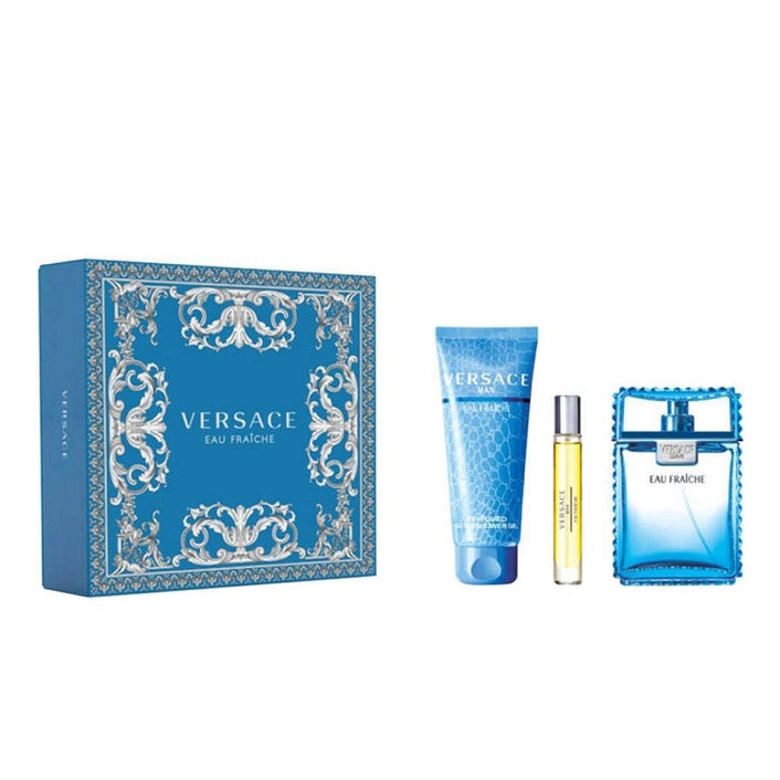 Perfume Versace Eau Fraiche Hombre Edt 100 Ml / 10 Ml / Shower Gel 150 Ml Estuche