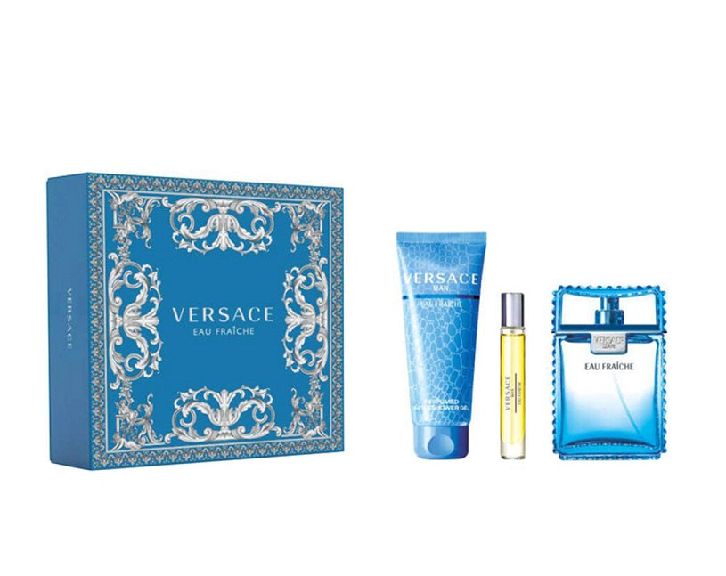 Perfume Versace Eau Fraiche Hombre Edt 100 Ml / 10 Ml / Shower Gel 150 Ml Estuche