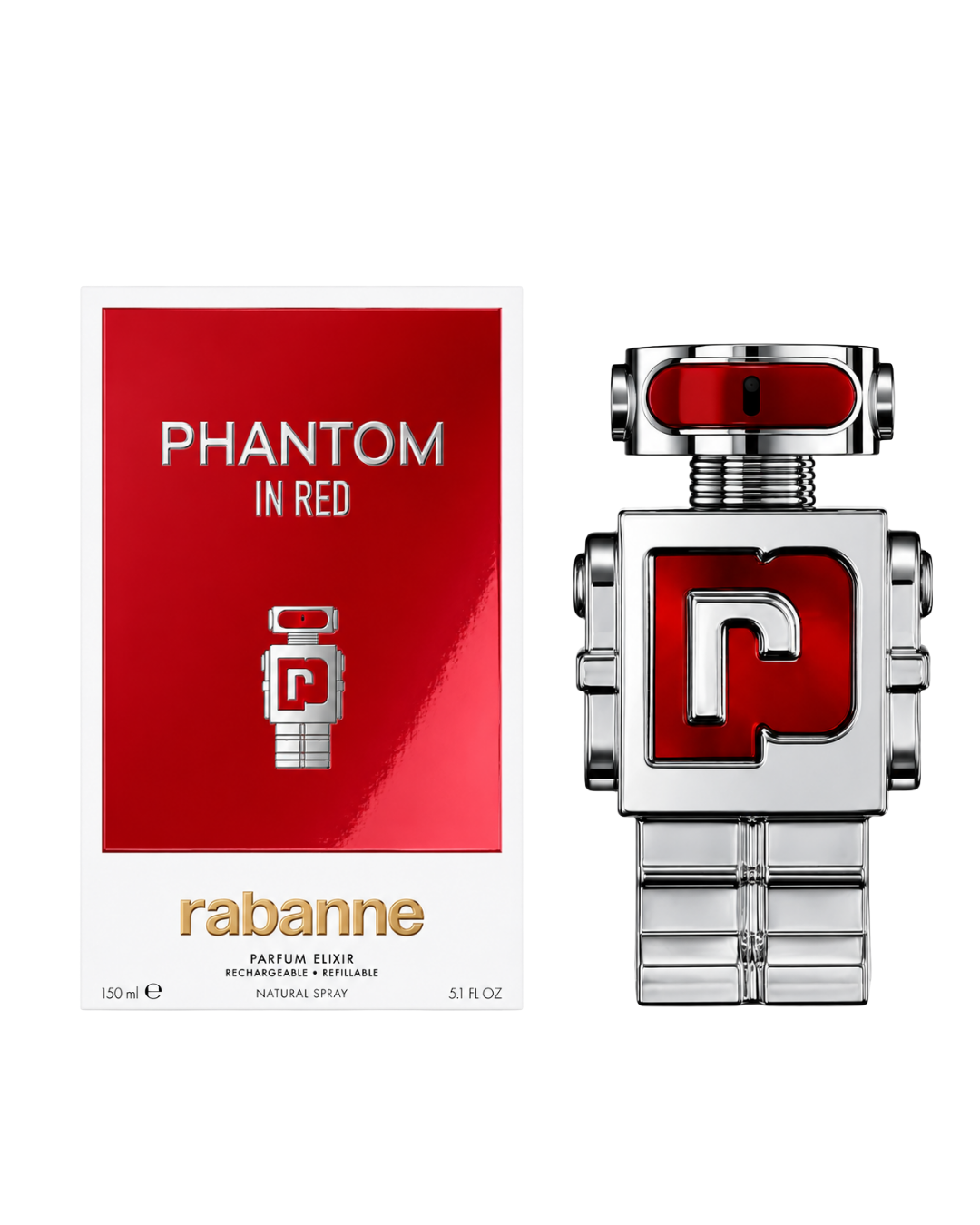 PERFUME PHANTOM IN RED PARFUM ELIXIR RECARGABLE VARON 150 ML