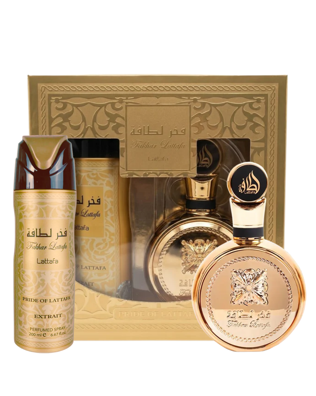 PERFUME LATTAFA FAKHAR EXTRAIT MUJER EDP 100 ML / PERFUME SPRAY 200 ML ESTUCHE