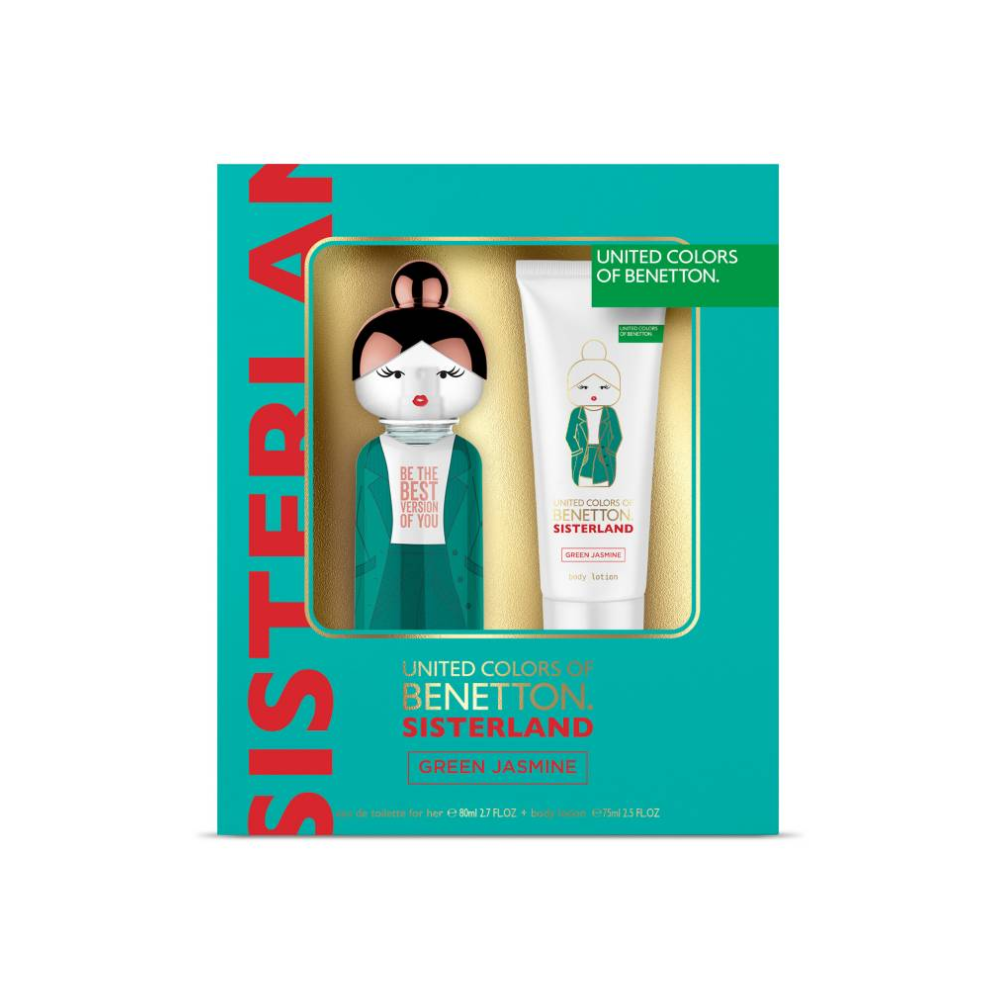 PERFUME BENETTON UNITED COLORS SISTERLAND GREEN JASMINE MUJER EDT 80 ML ESTUCHE