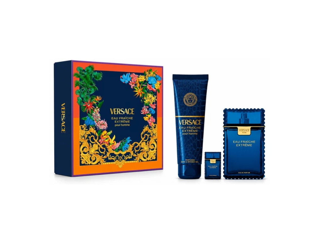 Perfume Versace Eau Fraiche Extreme Hombre Edp 100 Ml / 5 Ml / Shower Gel 150 Ml Estuche