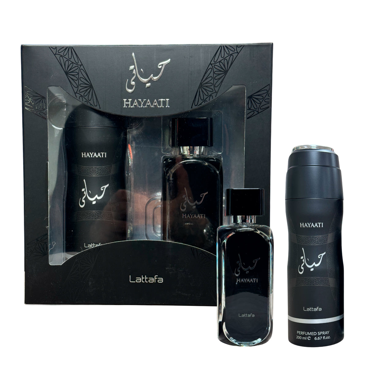 Set Lattafa Hayaati  100ML + Spray Edp Hombre