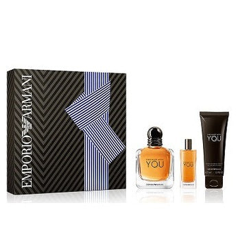 Perfume Stronger With You Armani Hombre Edt 100 Ml / 15 Ml / Shower Gel 75 Ml Estuche