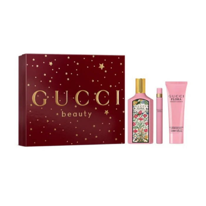 Perfume Gucci Flora Gorgeous Gardenia Mujer Edp 100 Ml / 10 Ml / Body Lotion 50 Ml Estuche