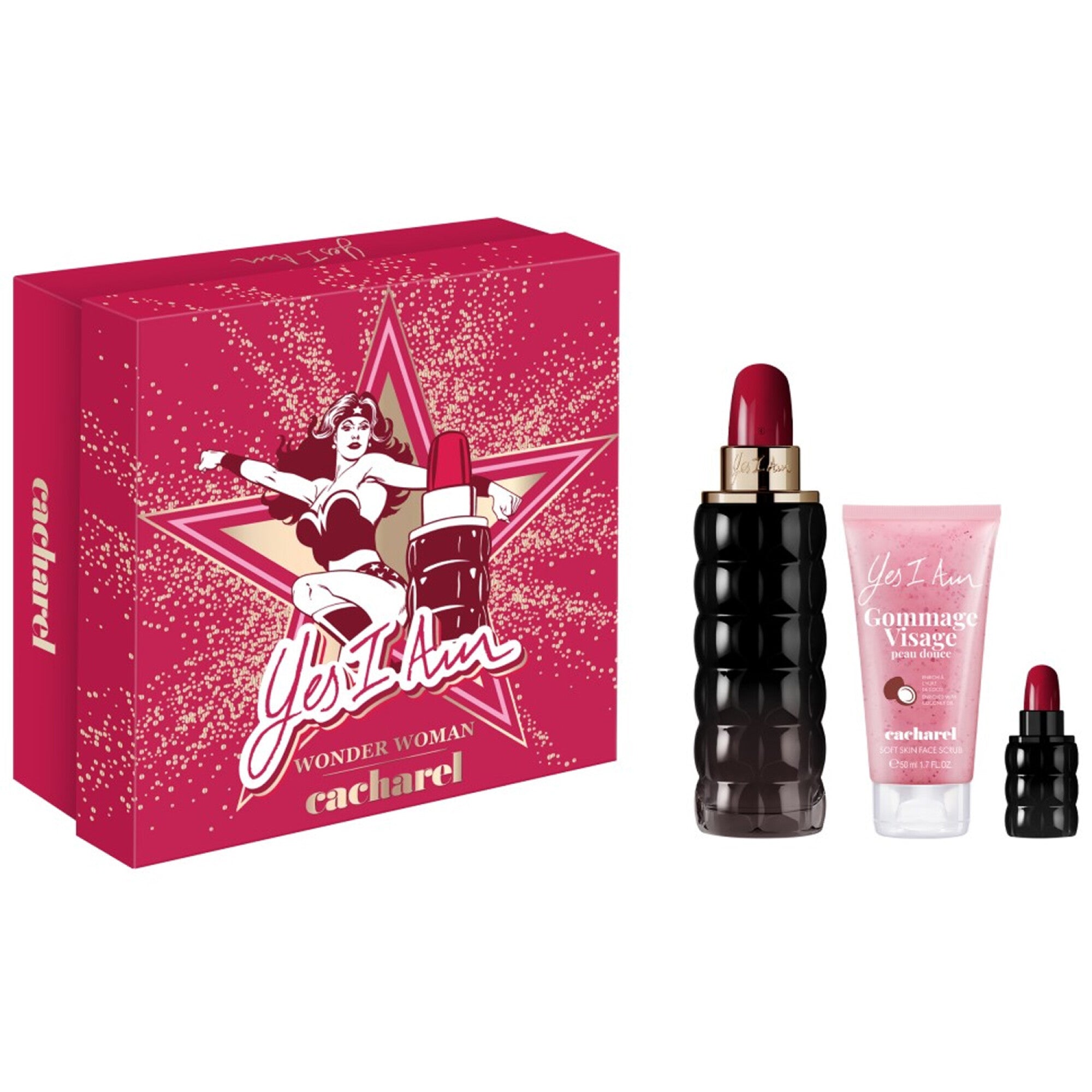 PERFUME YES I AM EDP 75 ML / 5 ML / FACE SCRUB 50 ML ESTUCHE