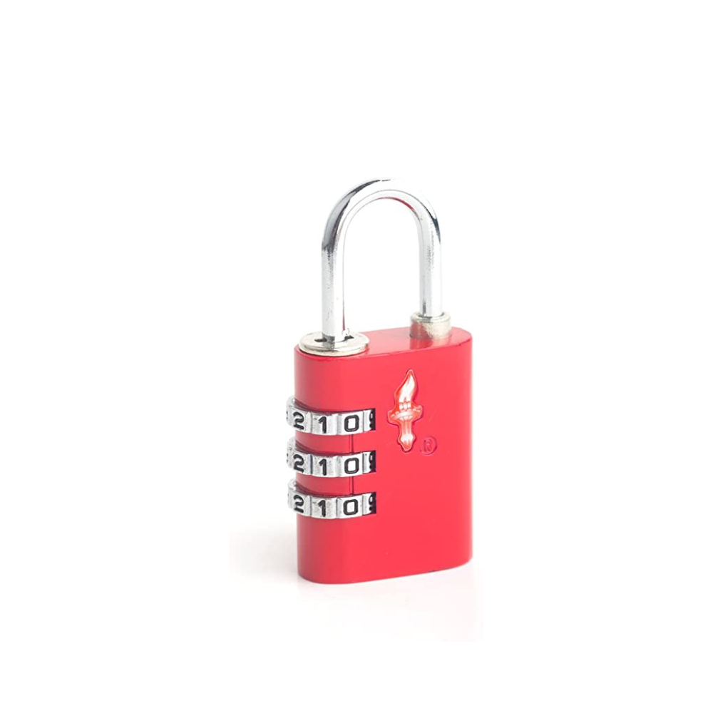 Candado Grande Safe Skies Tsa Con Clave Neon Rojo