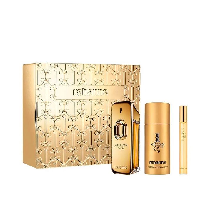 PERFUME ONE MILLION GOLD HOMBRE EDP INTENSE 100 ML / 10 ML / DESODORANTE 150 ML ESTUCHE