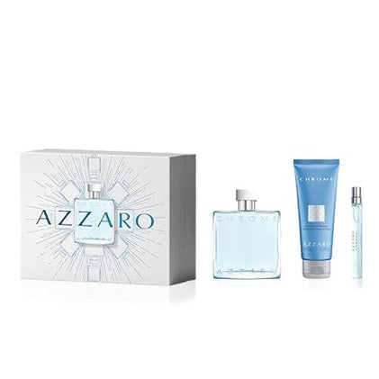Perfume Azzaro Chrome Hombre Edt 100 Ml / 10 Ml / Hair & Body Shampoo 75 Ml Estuche