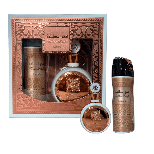 Set Lattafa Fakhar  100ML + Spray Edp Mujer