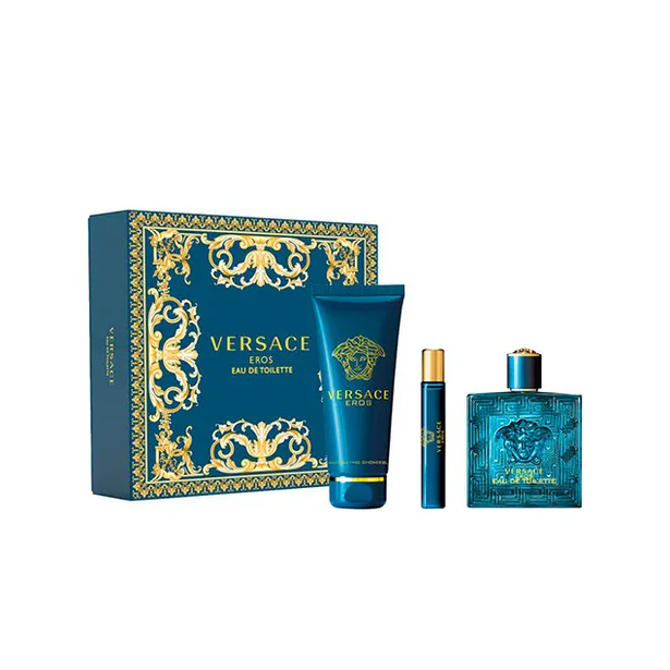 PERFUME EROS VERSACE HOMBRE EDP 100 ML / 10 ML / SHOWER GEL 150 ML ESTUCHE