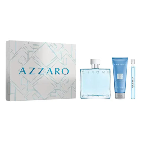 PERFUME AZZARO CHROME HOMBRE EDT 100 ML / 10 ML / SHAMPOO 75 ML ESTUCHE