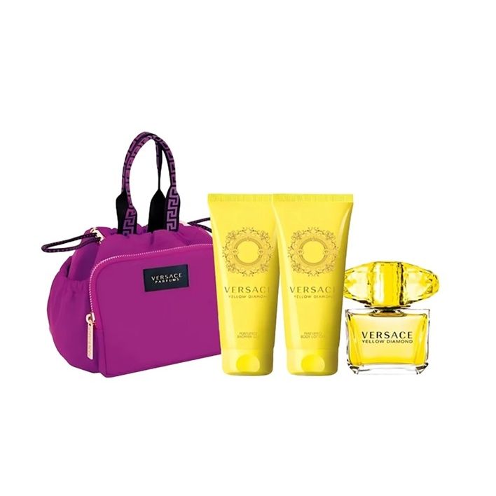 PERFUME VERSACE YELLOW DIAMOND MUJER EDT 90 ML / BODY LOTION 100 ML / SHOWER GEL 100 ML / BOLSO ESTUCHE