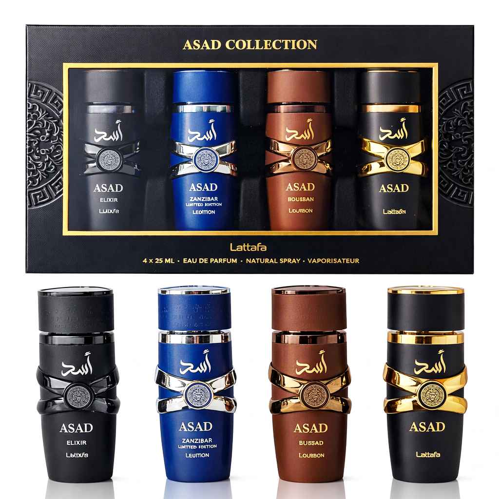 PERFUME LATTAFA ASAD ELIXIR HOMBRE EDP 25 ML / ASAD ZANZIBAR 25 ML / ASAD BORBOUN 25 ML / ASAD 25 ML ESTUCHE