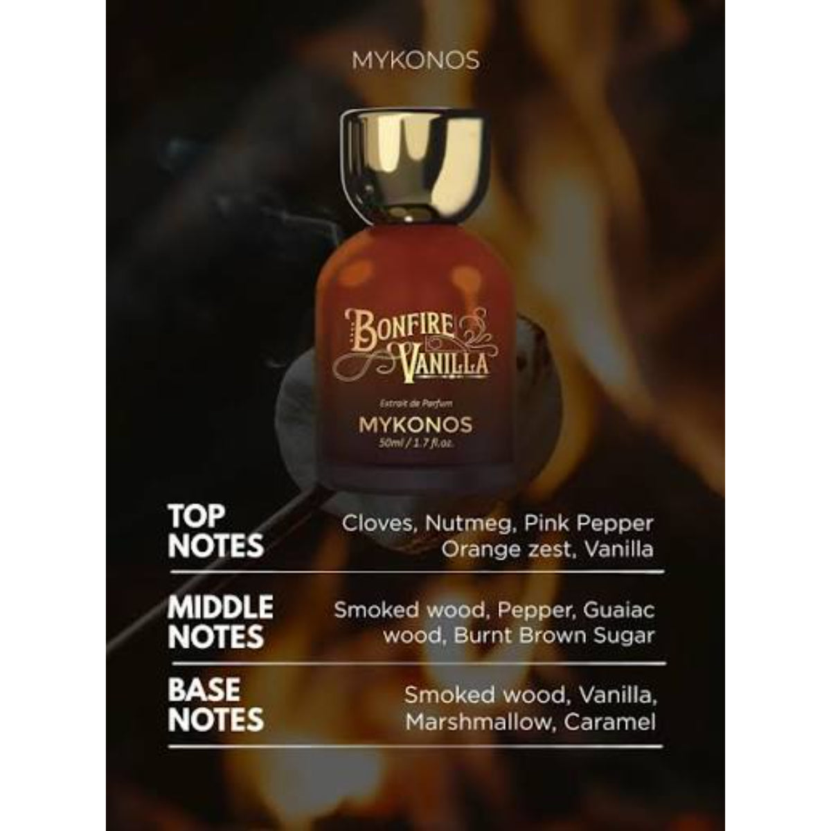 Perfume Mykonos Bonfire Vanilla Extrait Unisex 50 ml