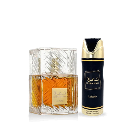 Set Lattafa Khamrah 100ML + Spray Edp Unisex
